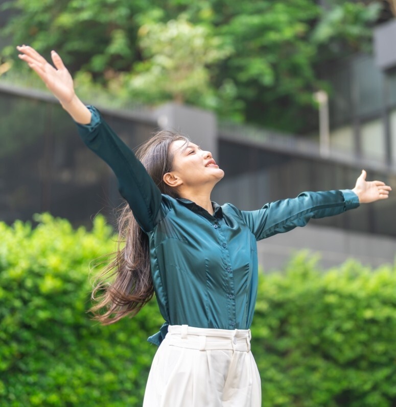 Happy Employee Outside